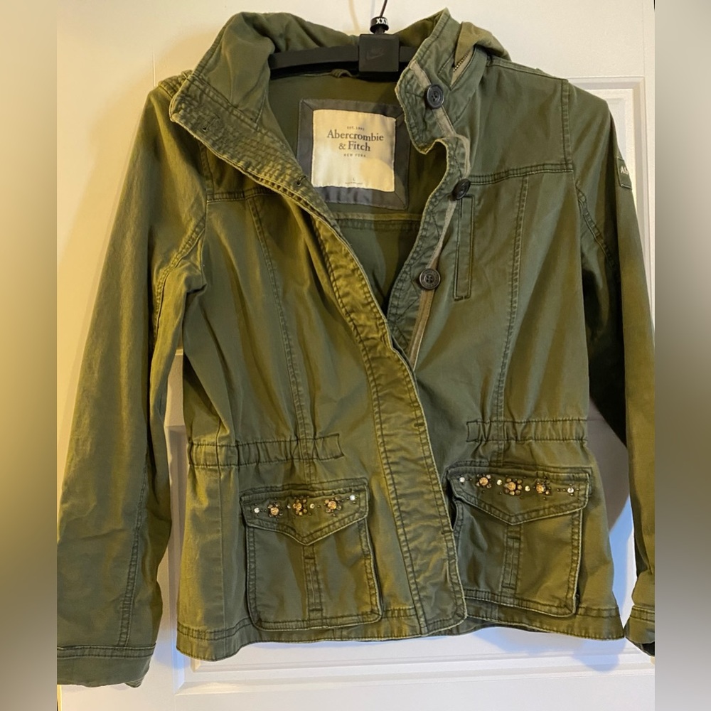 Abercrombie & Fitch large green cargo jacket
